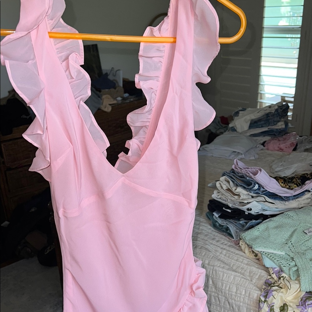 House of CB Pink Mini Dress with Ruffles